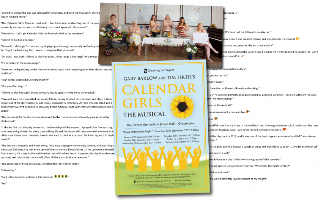 Calendar Girls: The Musical – it’s over to Concord Theatricals for an update now!