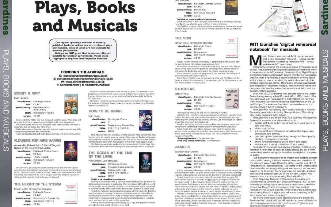 Plays, Books and Musicals