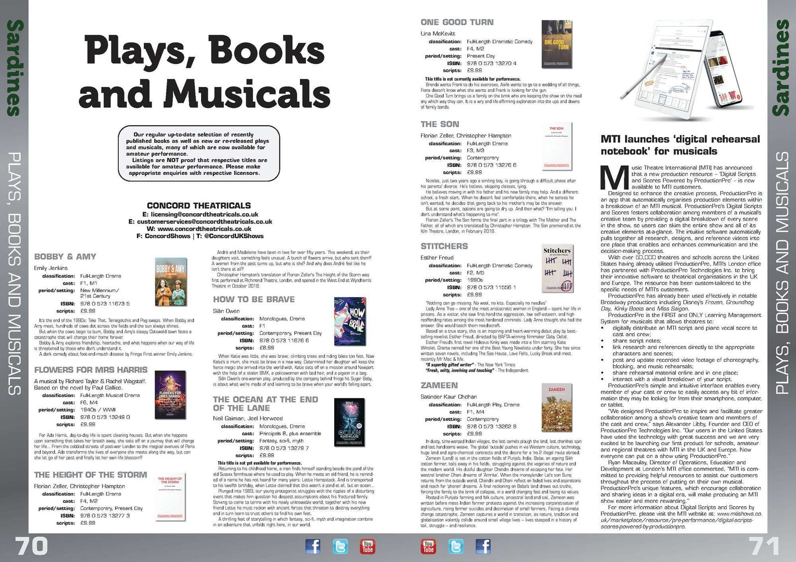 Plays, Books and Musicals