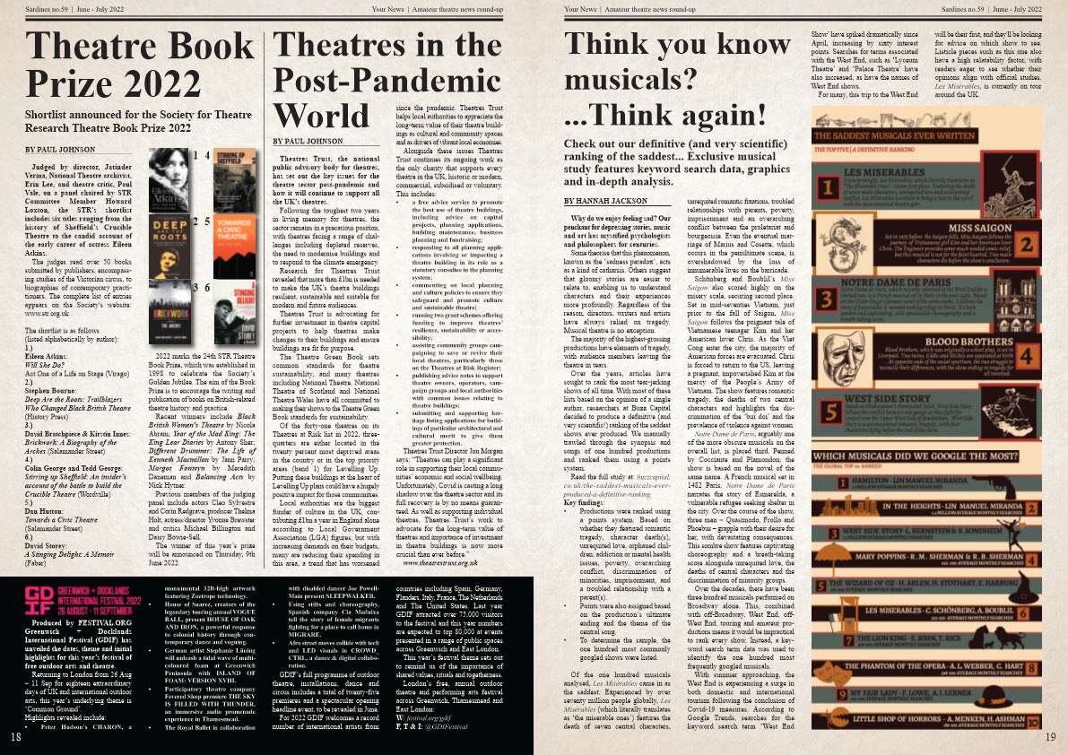 YOUR NEWS – Theatre Book Prize 2022